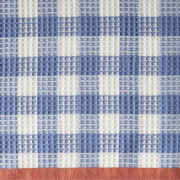 Pioneer Woman Gingham Woven Kitchen Towels 4pc Set Green Blue Brown 18"x28" New - Picture 7 of 7